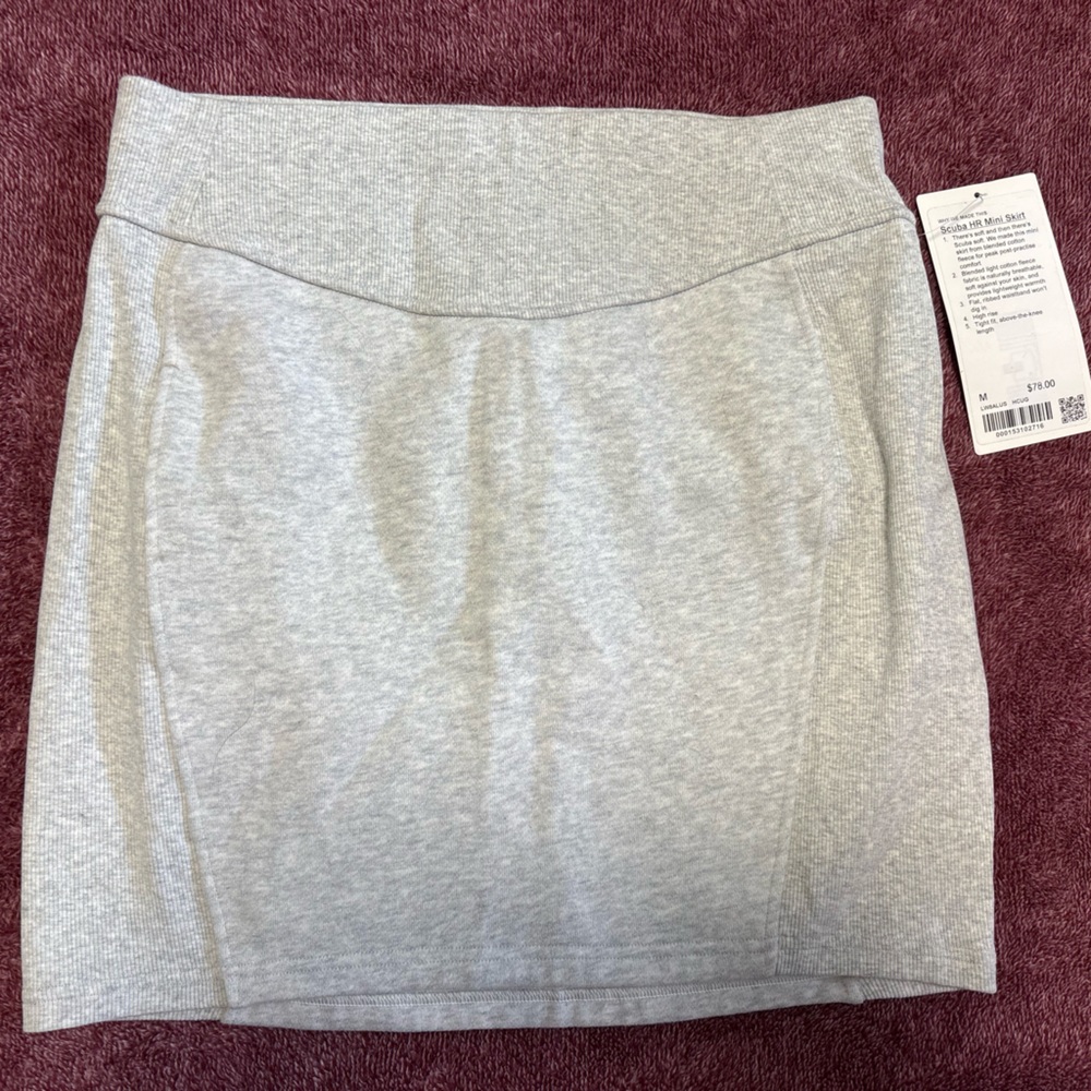 lululemon athletica Heathered Light Gray Knit Scuba Mini Skirt